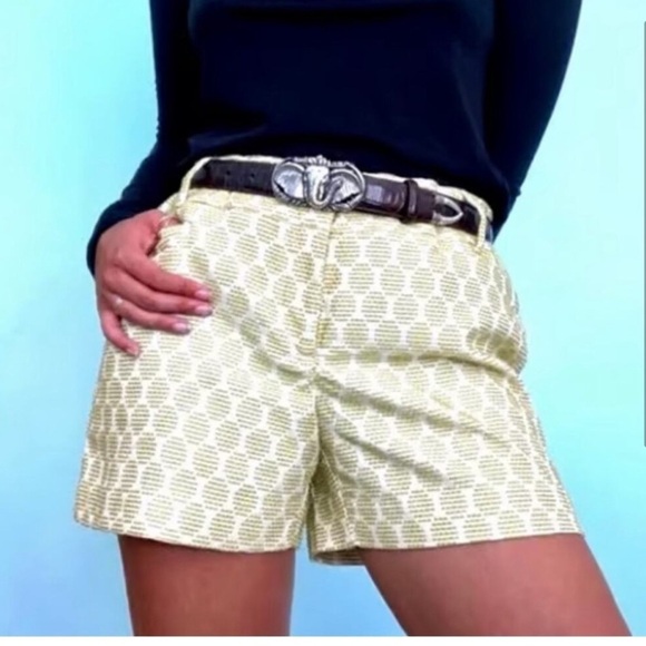 LOFT Yellow High Waist Tailored Shorts women’s sized 8 - Picture 2 of 7